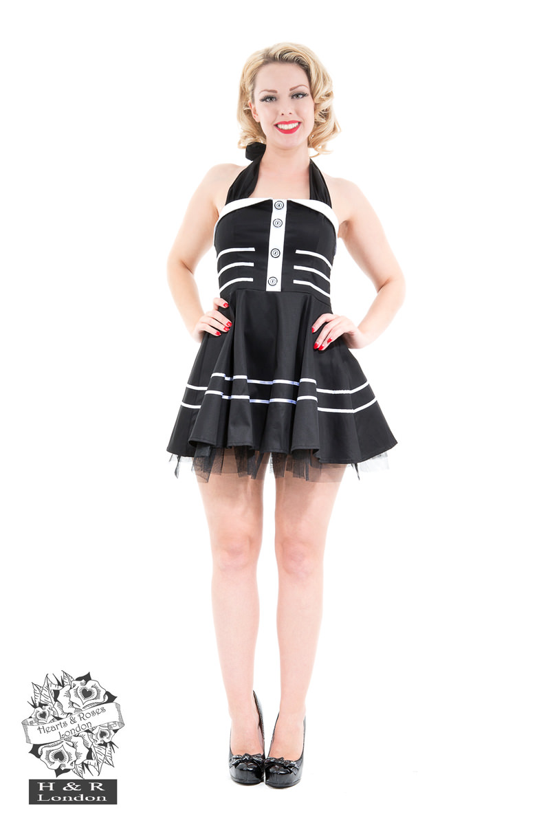 Black White Bandage Mini Dress